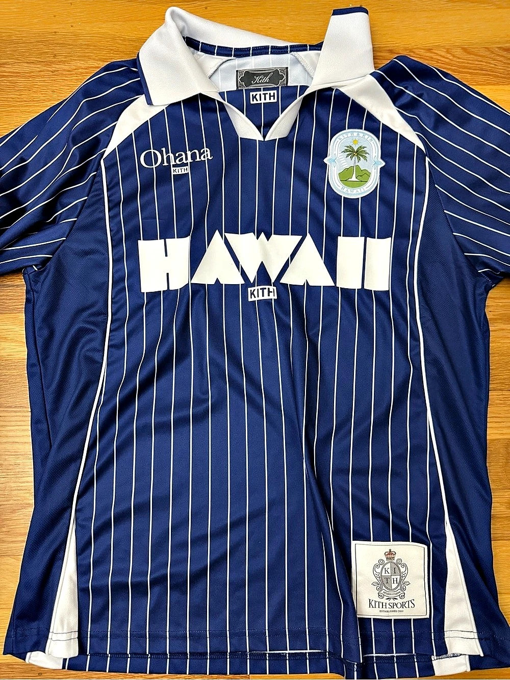 Kith Hawaii Ohana Exclusive Soccer Jersey Blue & White Limited Edition HALF OFF